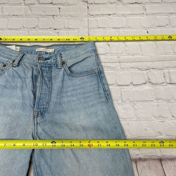 Levi's Women Ribcage Straight Ankle Jeans Size 27 Blue Denim B338 -17 - Picture 3 of 16